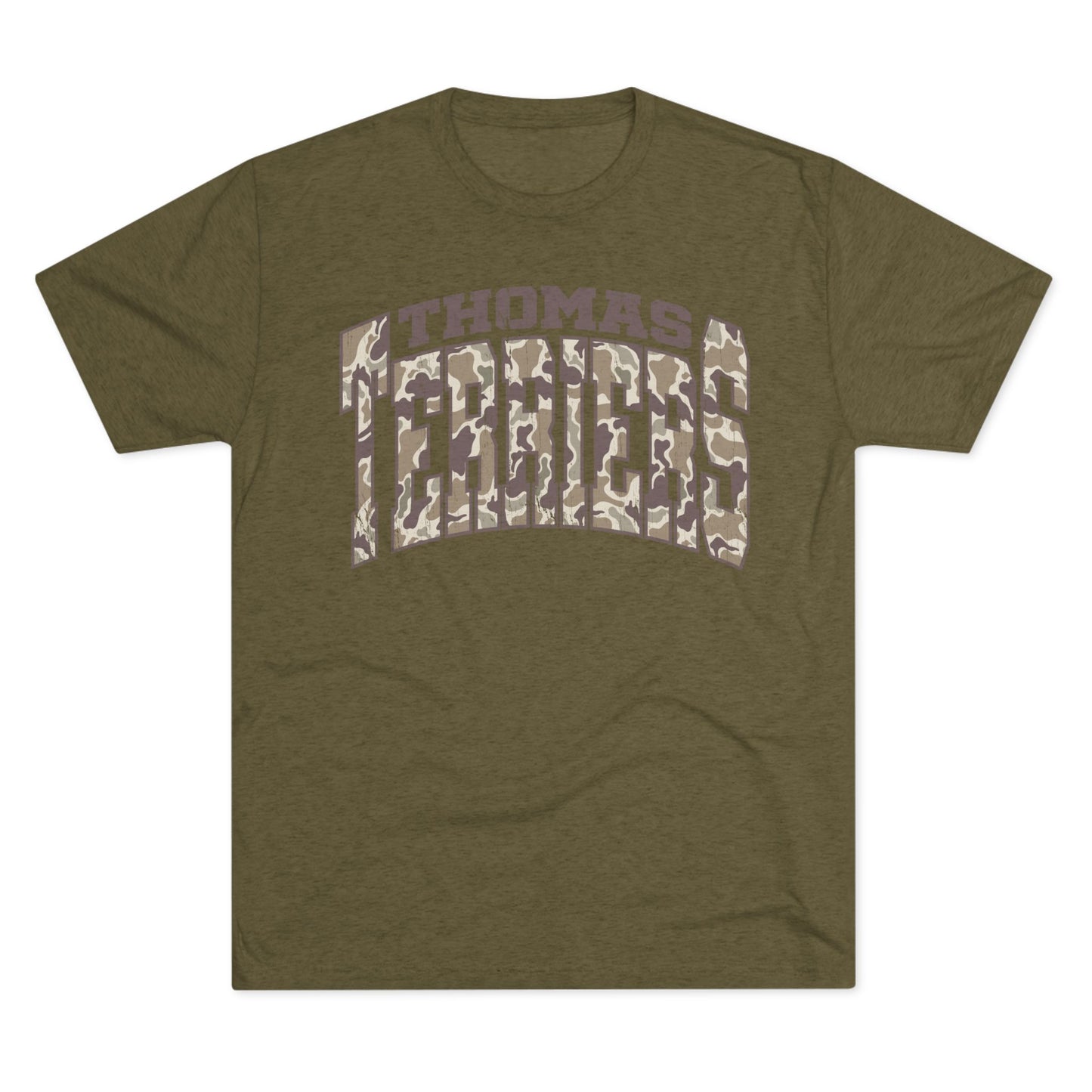 Camo Thomas Terriers Tri Blend Tee