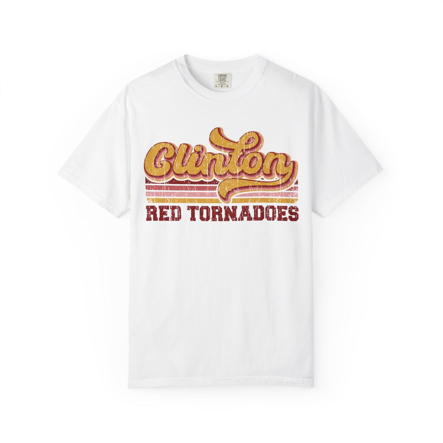 Clinton Red Tornadoes Retro w/ Lines Comfort Colors