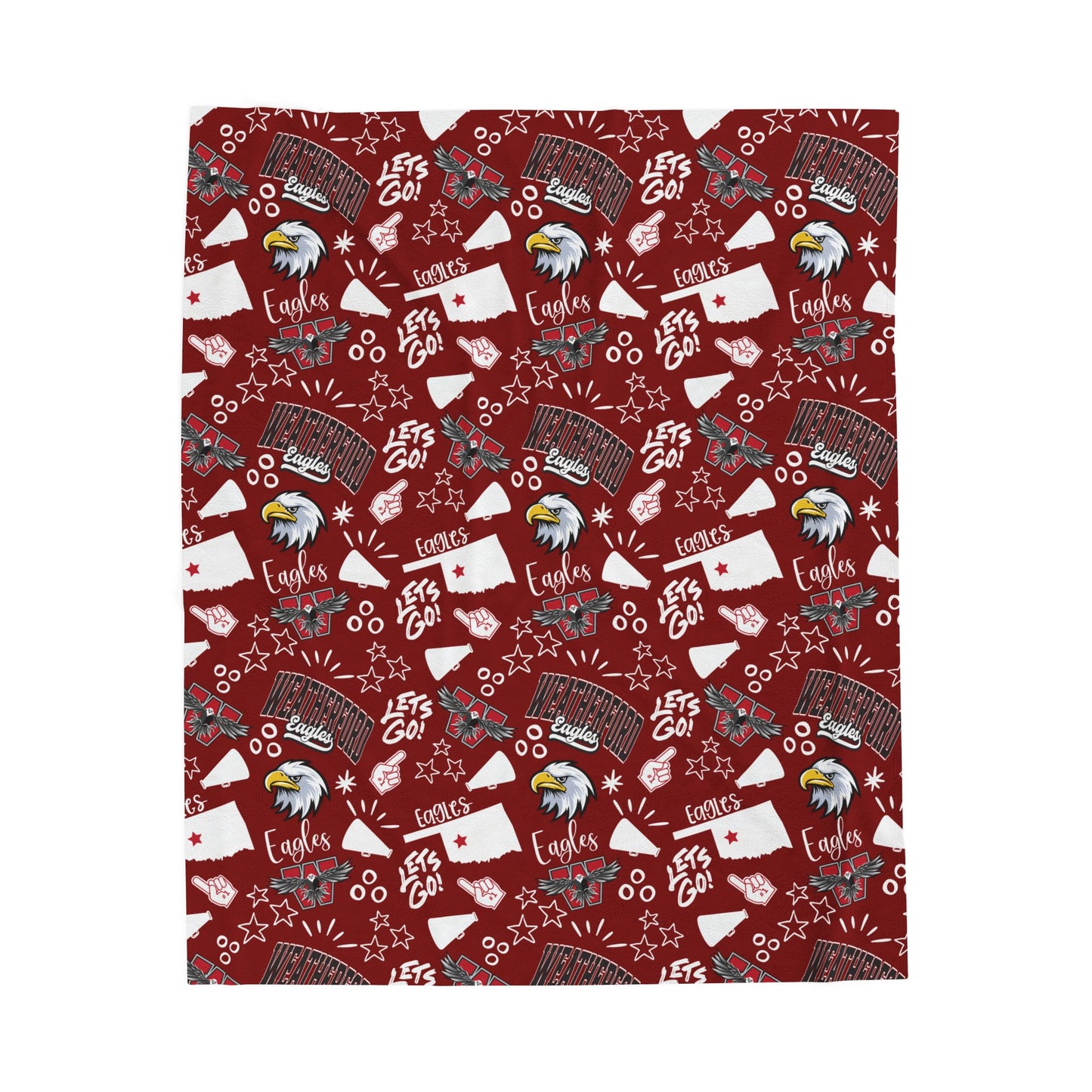 Weatherford Eagles Velveteen Plush Blanket