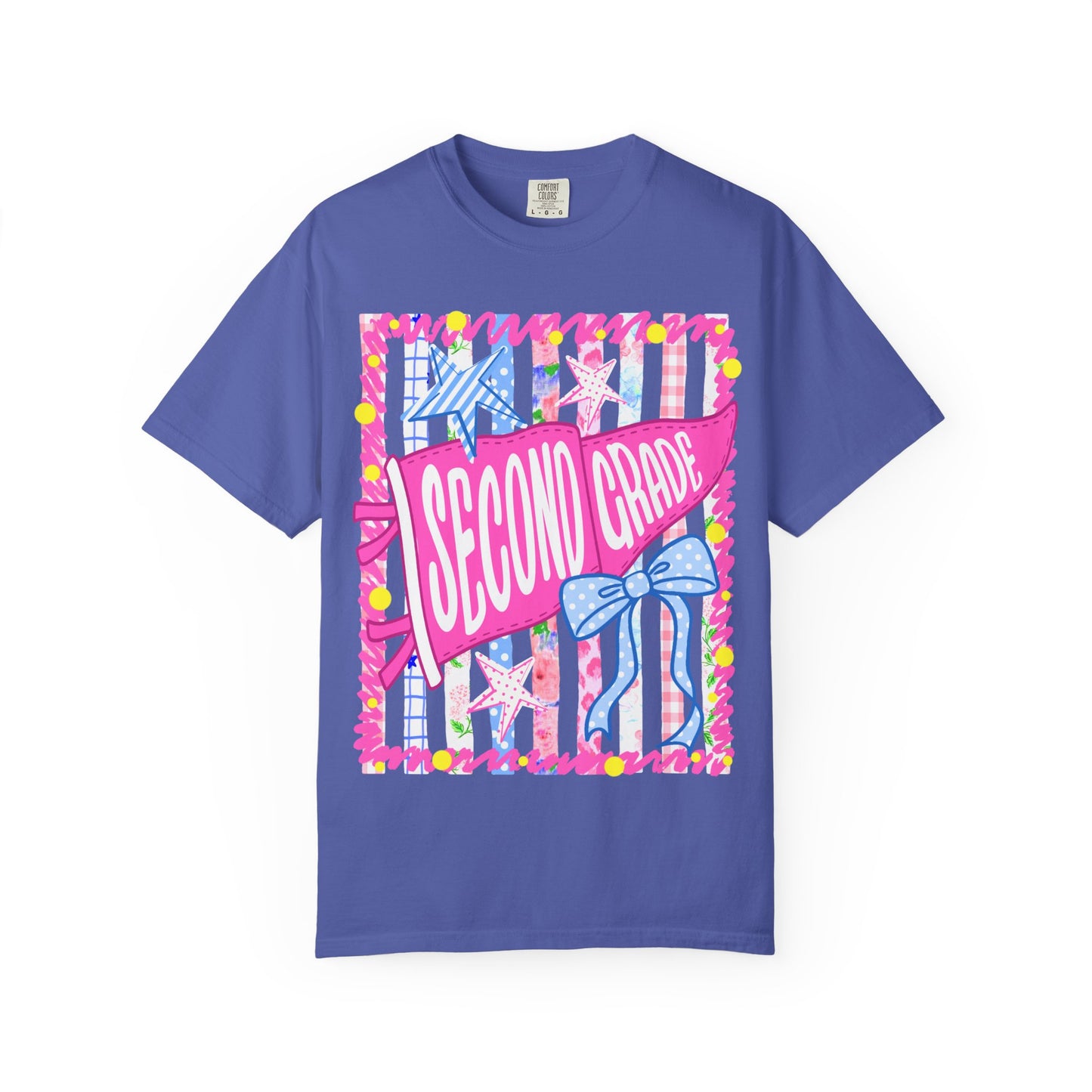 Second Grade Pennant Flag Stripes Comfort Colors