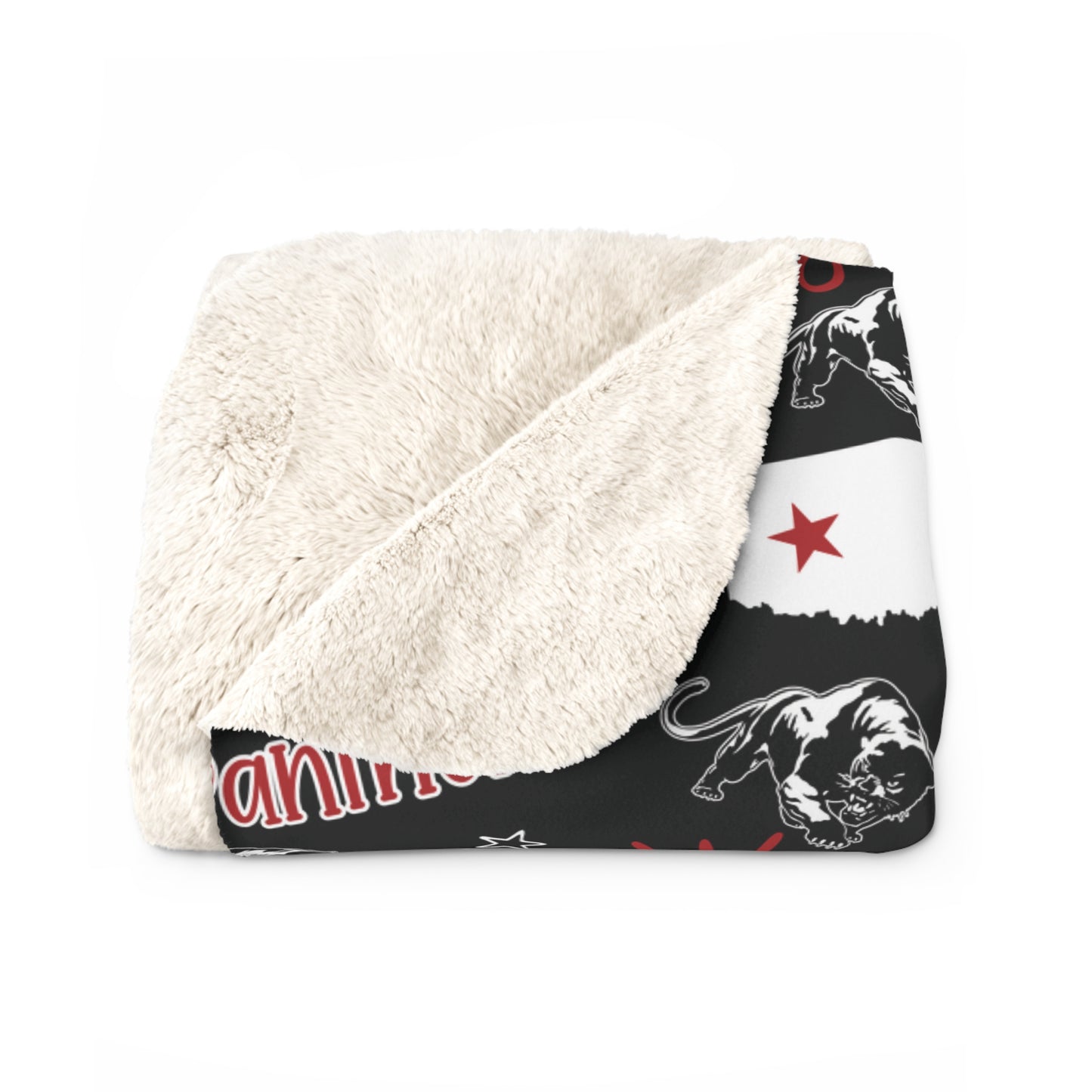 Black LS Panthers Sherpa Fleece Blanket