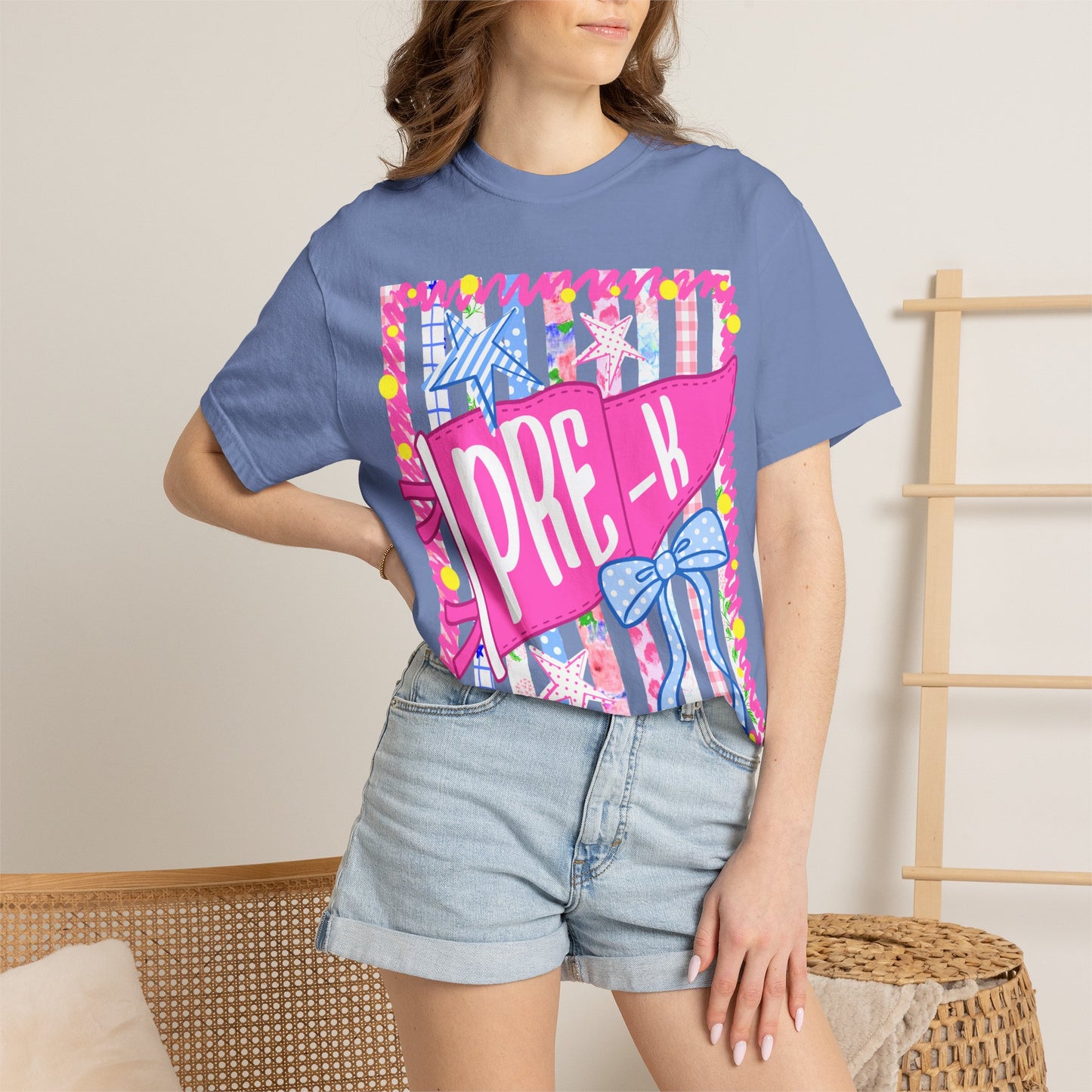 Pre-K Pennant Flag Stripes Comfort Colors