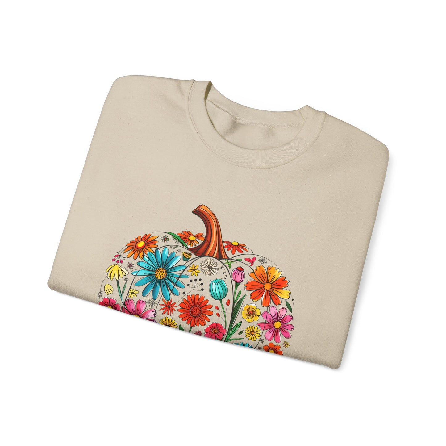 Floral pumpkin Heavy Blend™ Crewneck Sweatshirt