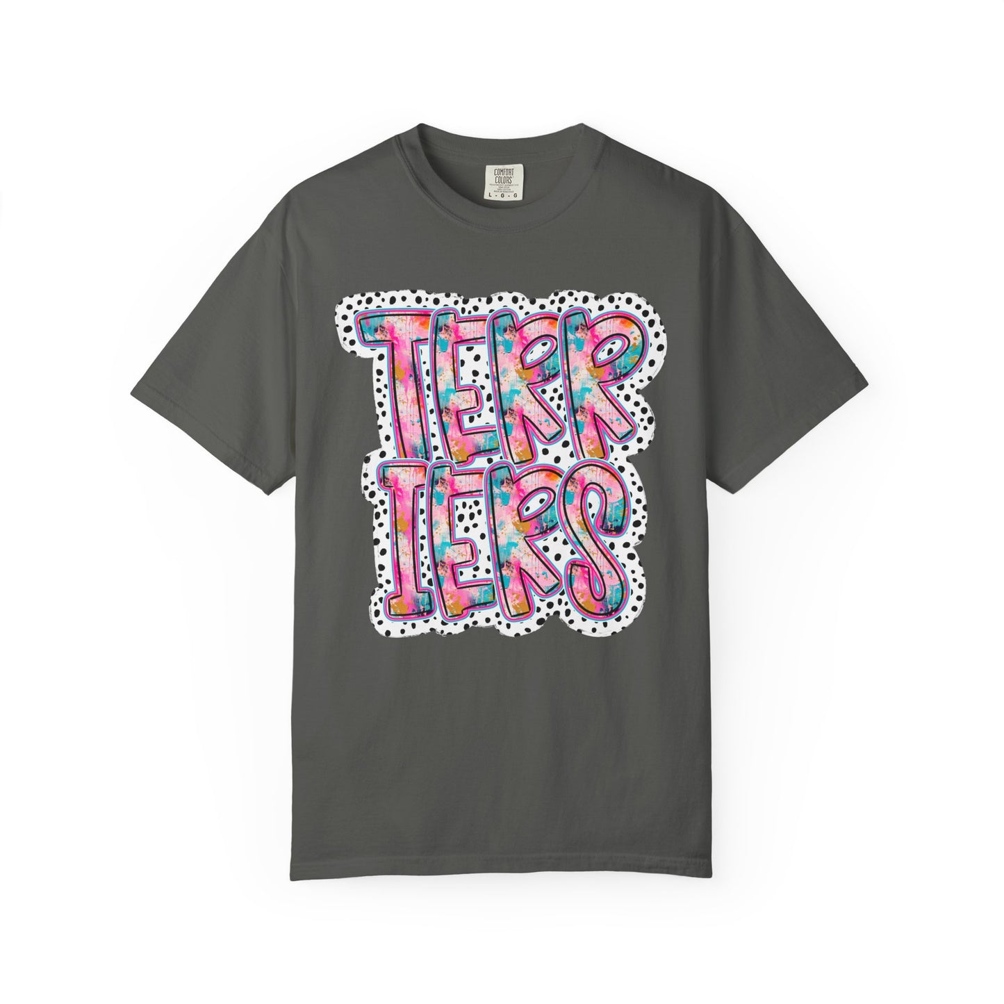 Terrier Stacked Dotty Comfort Colors Tee