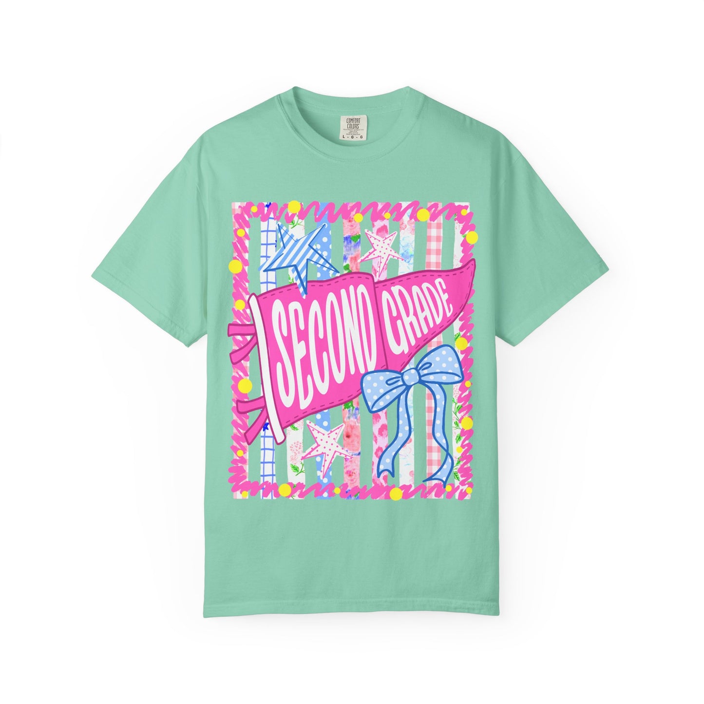 Second Grade Pennant Flag Stripes Comfort Colors