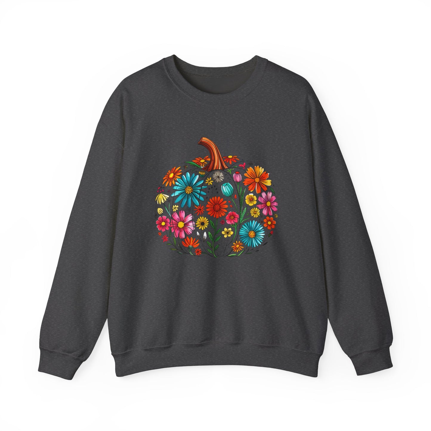 Floral pumpkin Heavy Blend™ Crewneck Sweatshirt