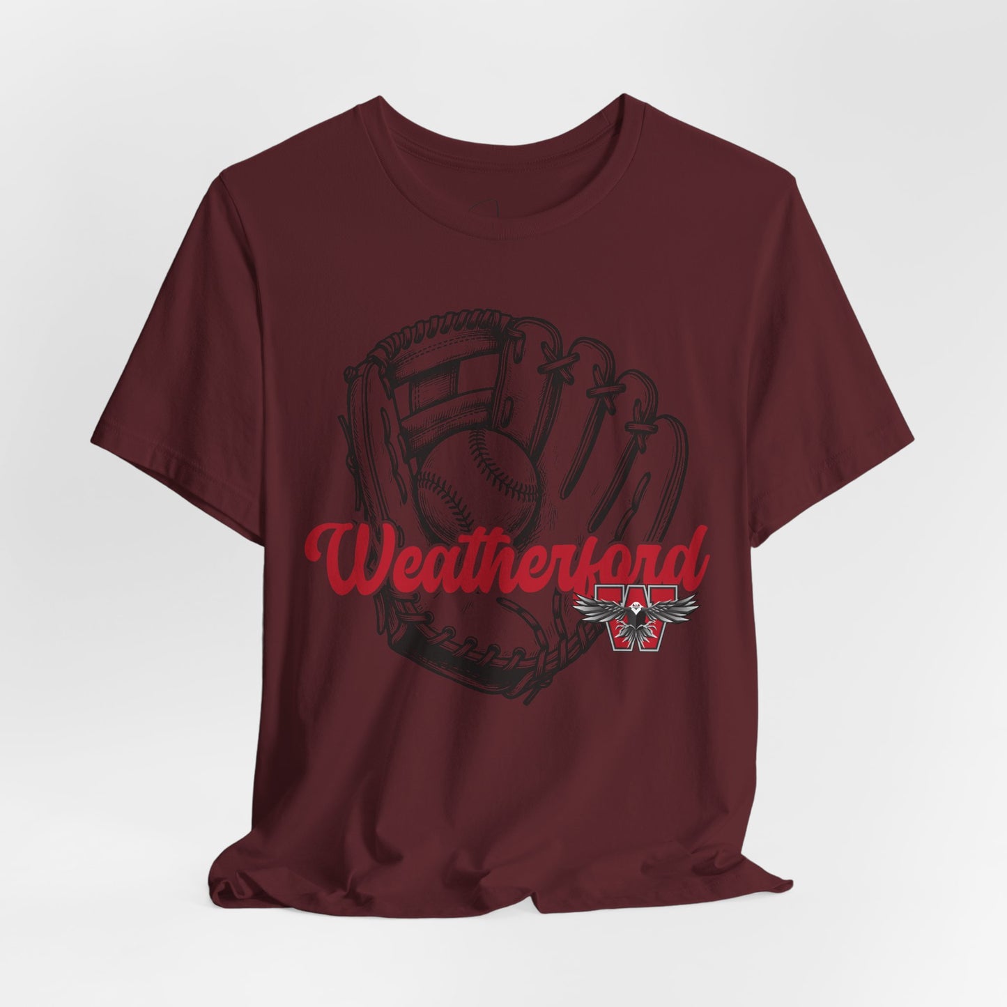 Weatherford Eagle Baseball Mitt Tee Bella Canvas