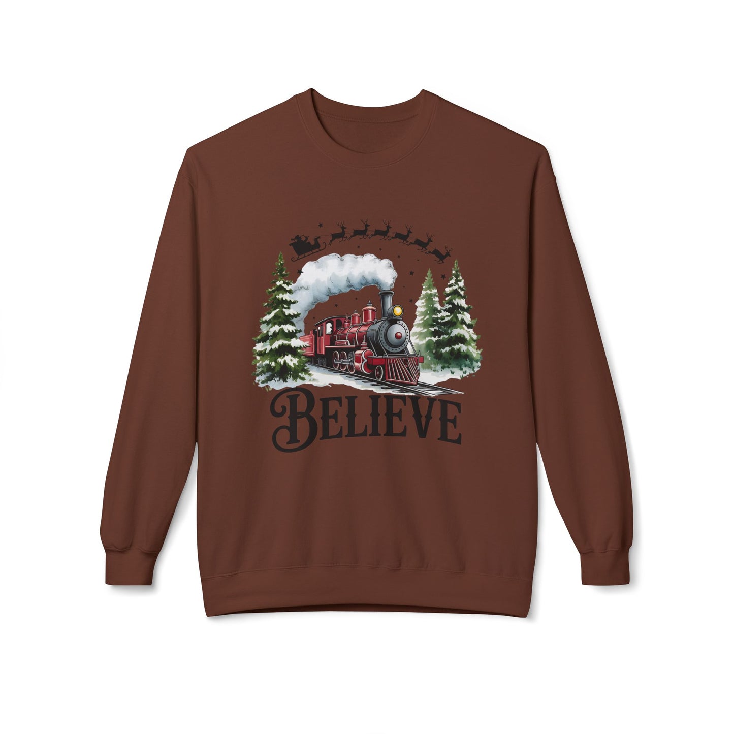 Christmas Believe Softstyle Fleece Crewneck Sweatshirt