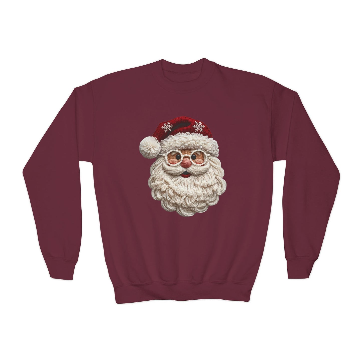 Youth Crewneck Sweatshirt Faux Yarn Santa