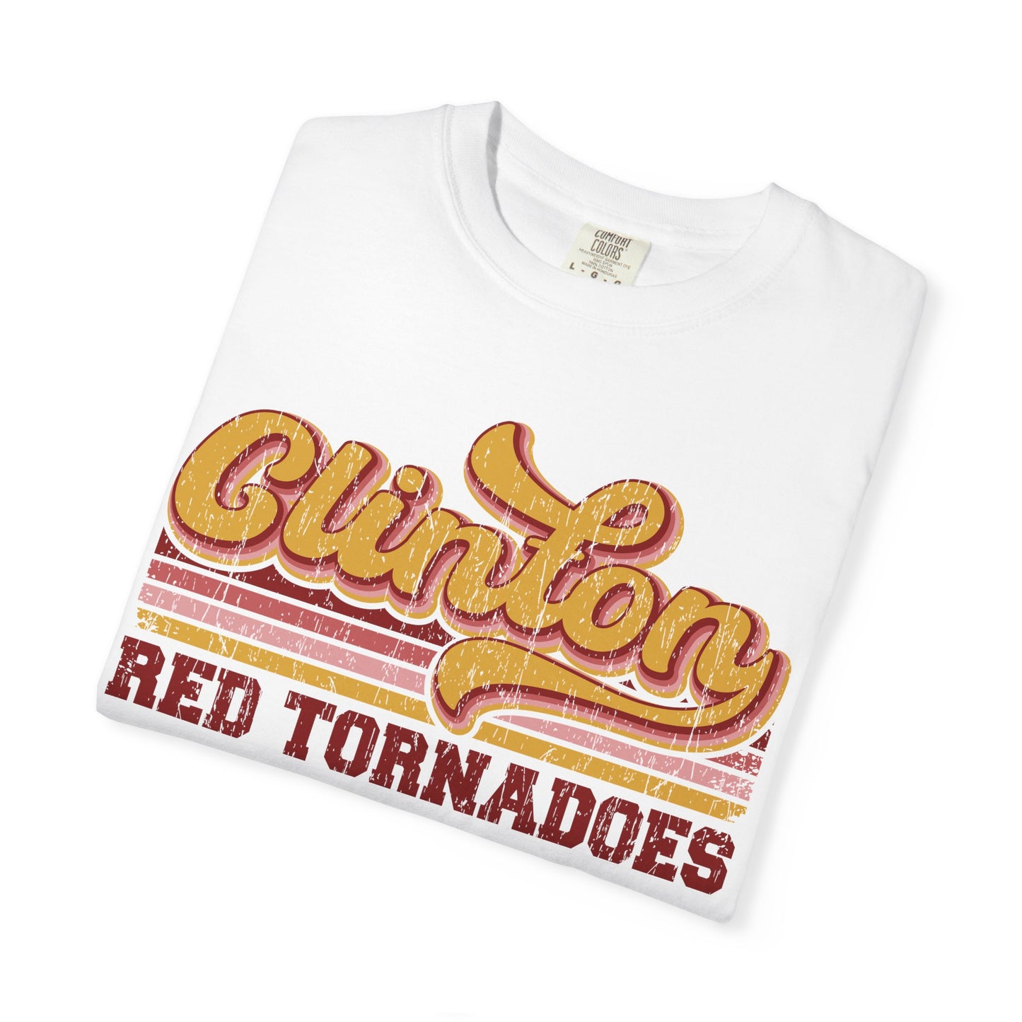 Clinton Red Tornadoes Retro w/ Lines Comfort Colors