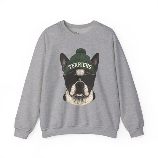Terriers mascot with beanie crewneck