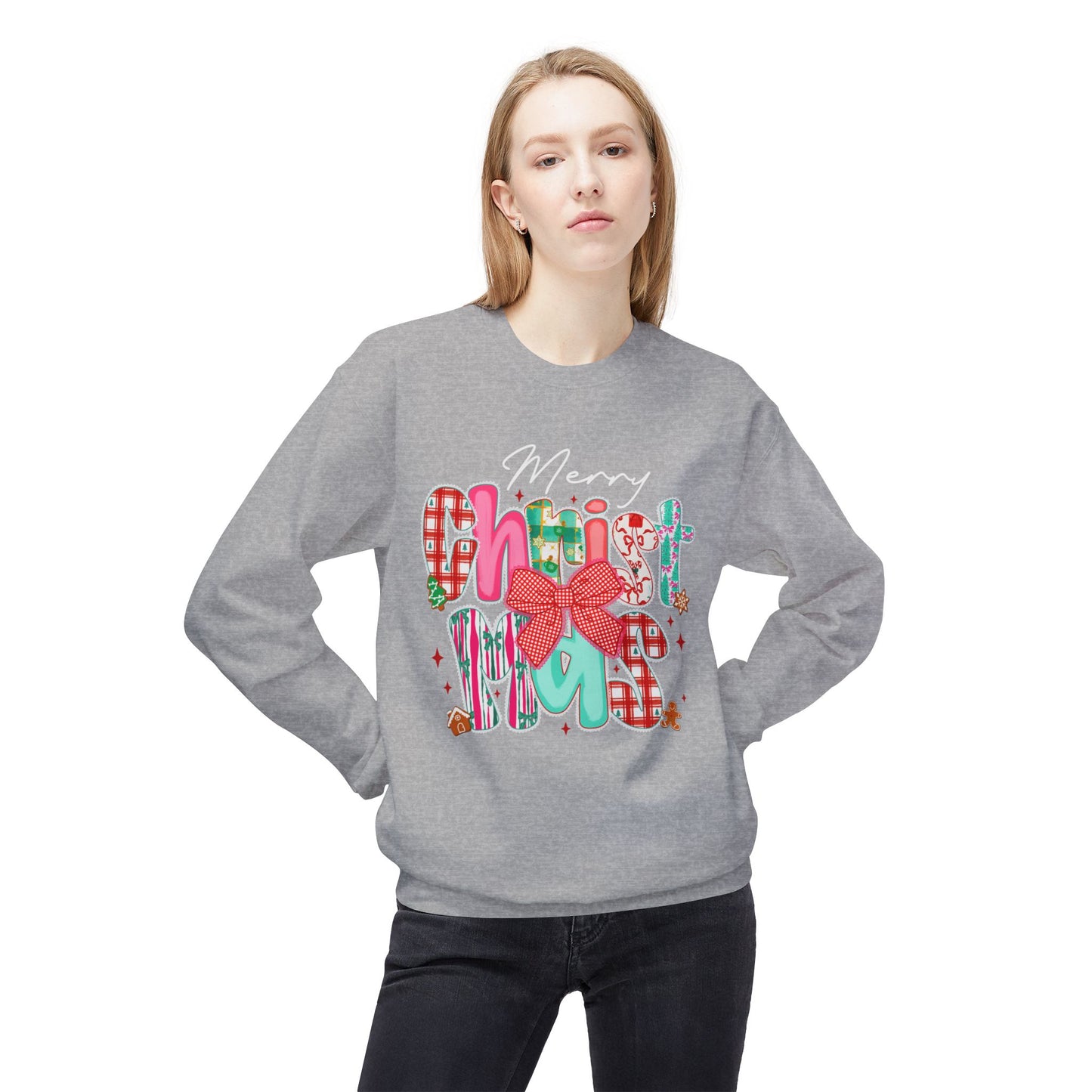 Merry Christmas Unisex Midweight Softstyle Fleece Crewneck Sweatshirt