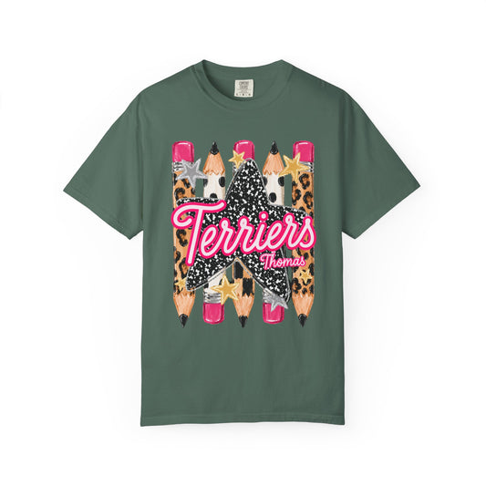 Thomas Terriers Pencil Tee Comfort Colors