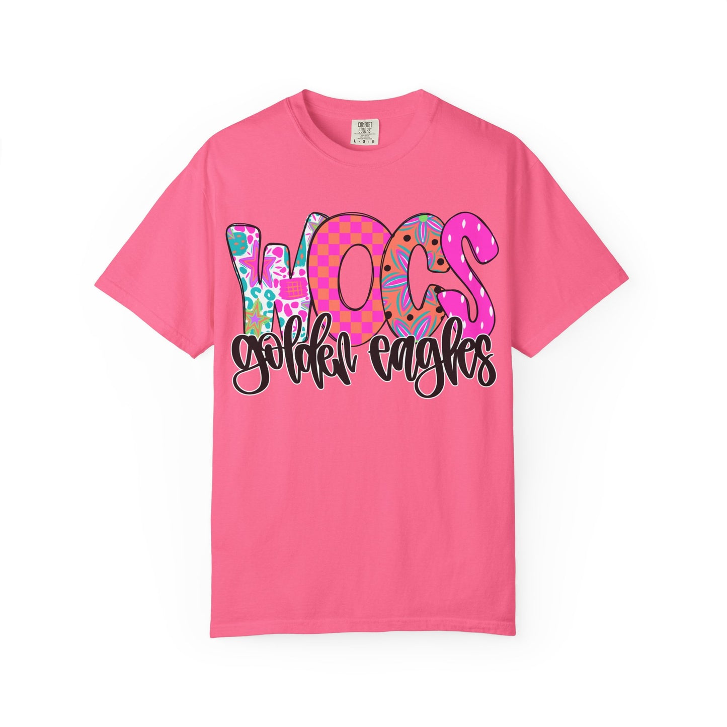 WOCS Golden Eagles Script comfort colors tee