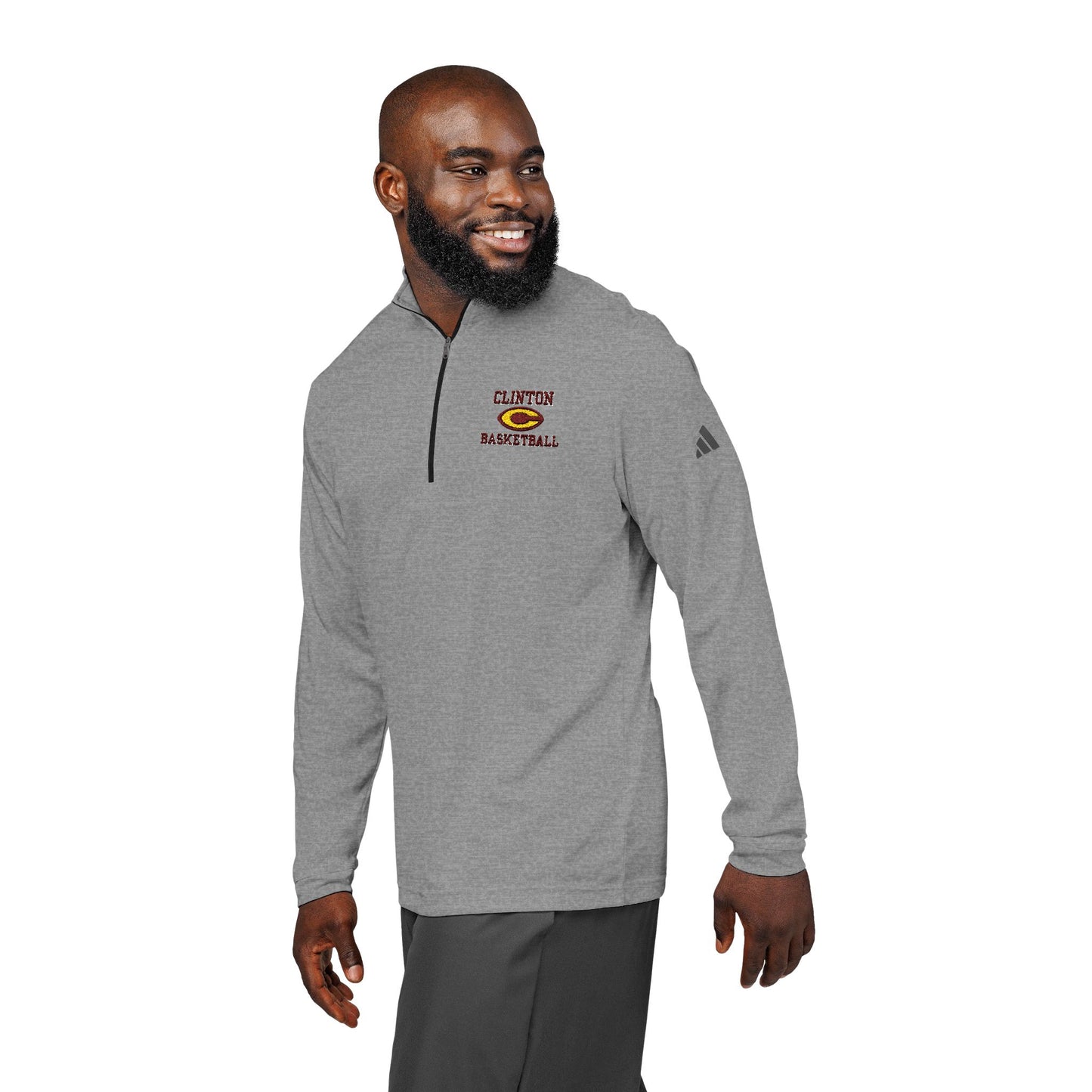 adidas® Quarter-Zip Pullover (Embroidery) Clinton Basketball