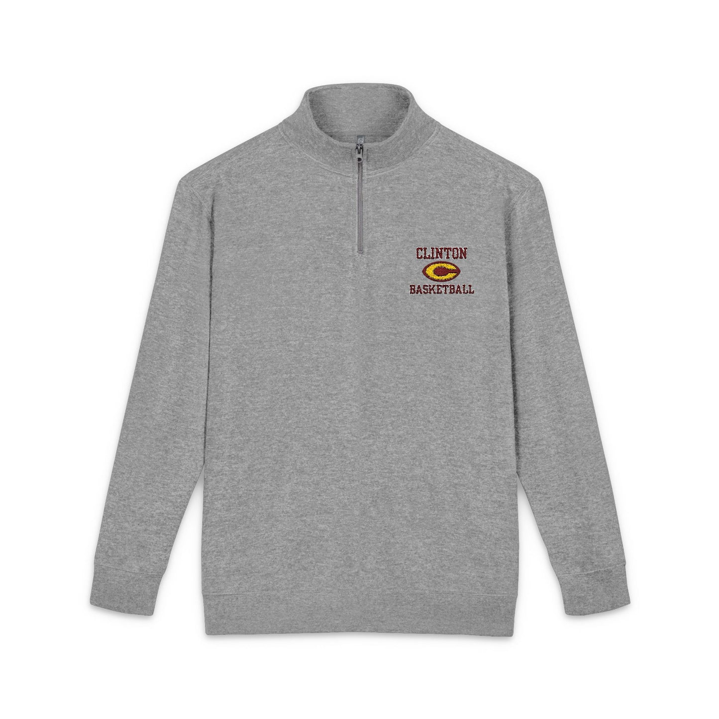 Clinton Basketball Emb Pullover White Outline