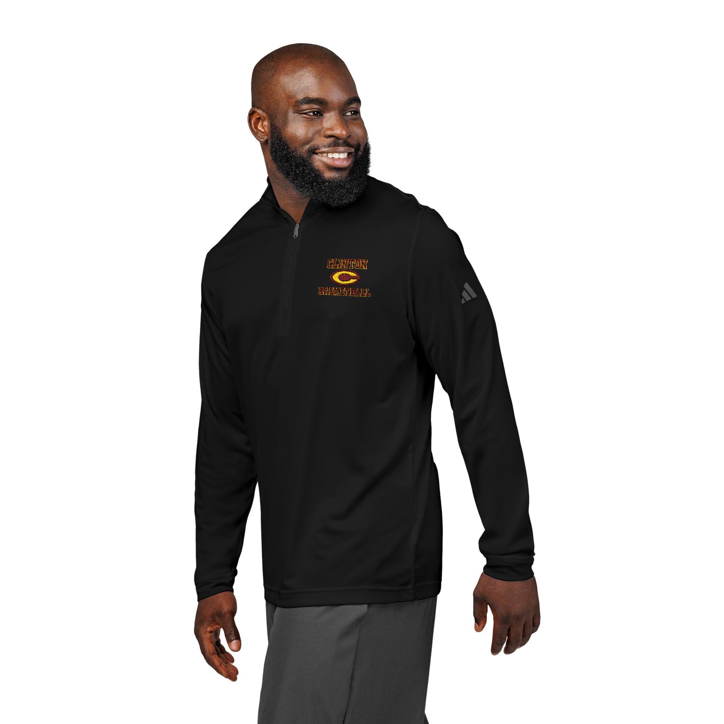Gold Outline adidas® Quarter-Zip Pullover (Embroidery) Clinton Basketball