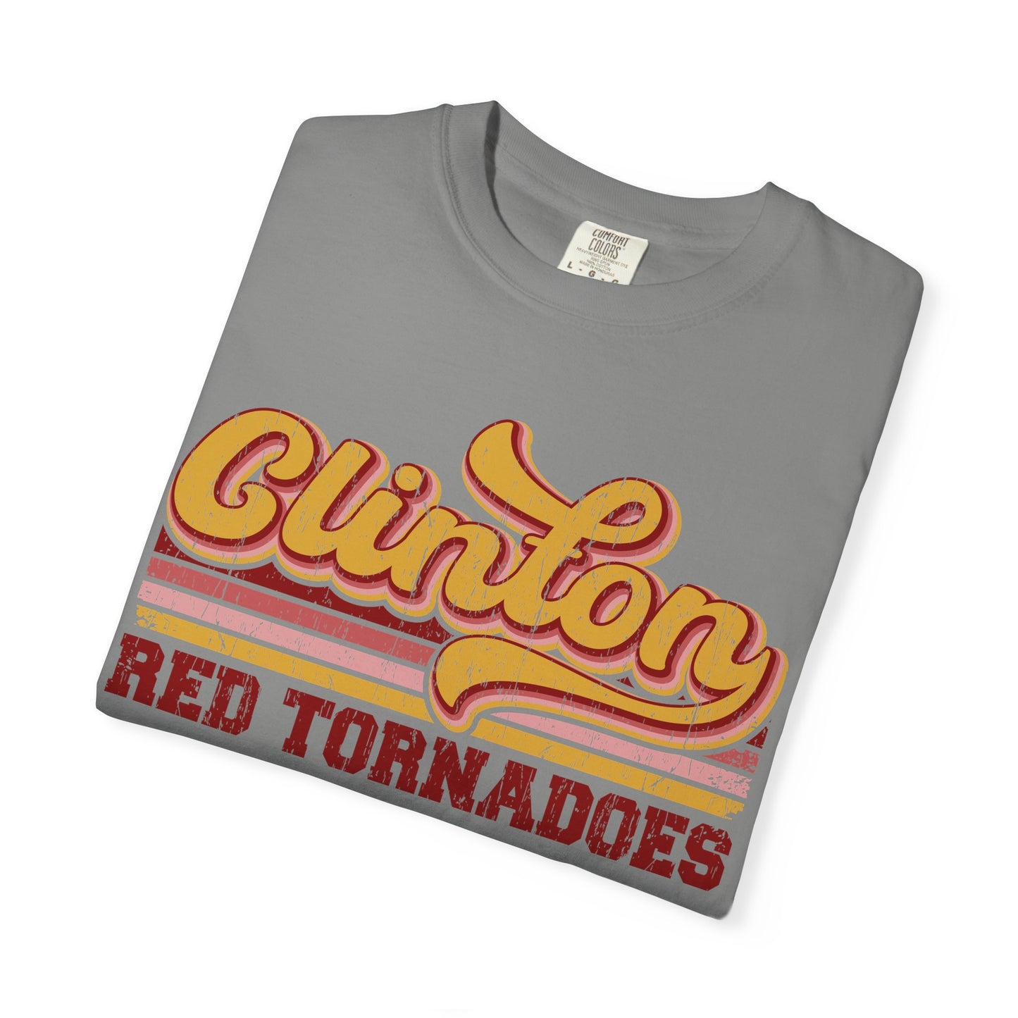 Clinton Red Tornadoes Retro w/ Lines Comfort Colors