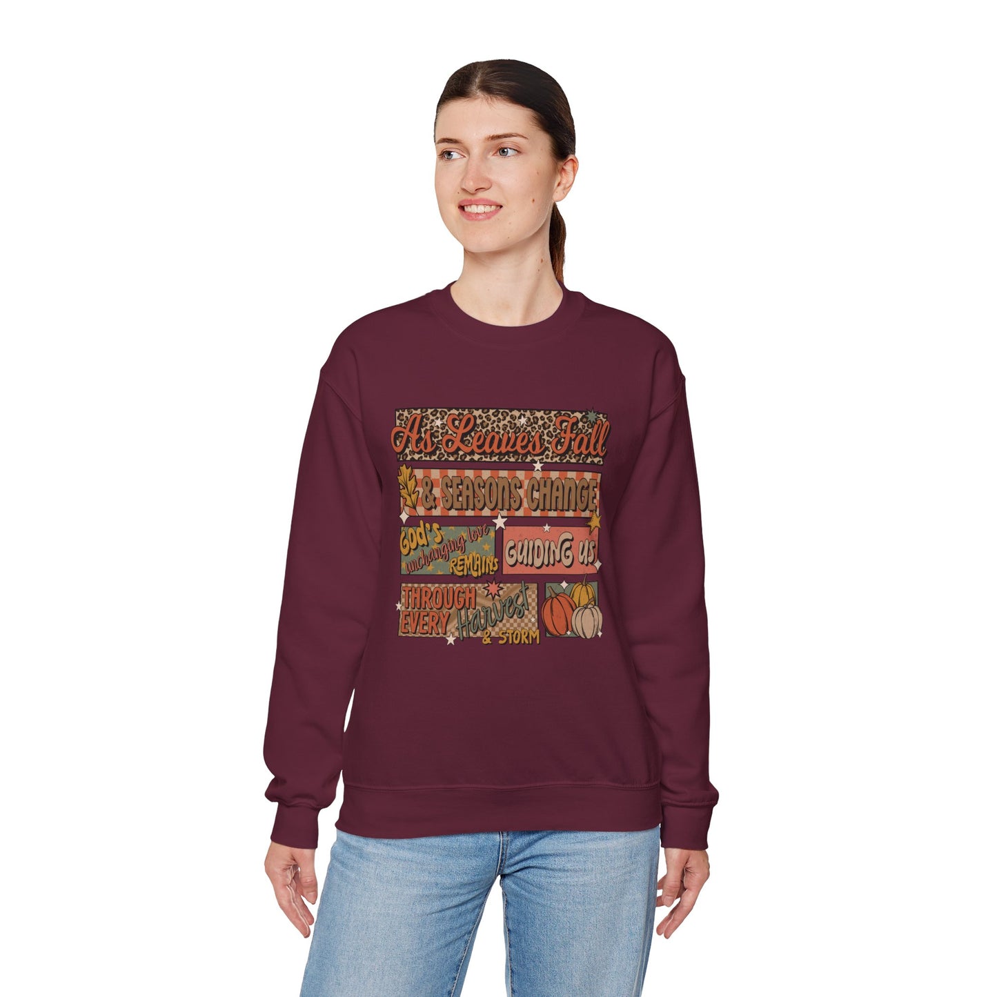 As Leaves Fall Gildan Crewneck