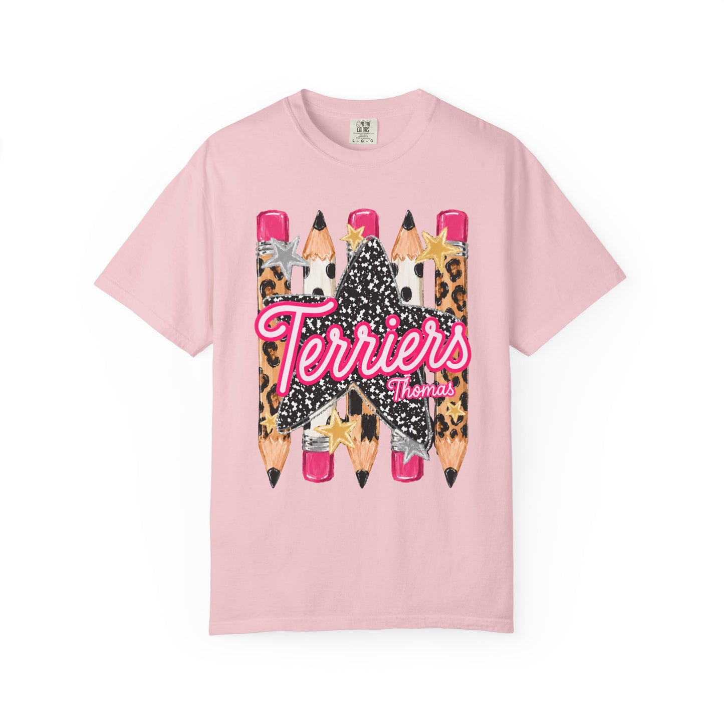 Thomas Terriers Pencil Tee Comfort Colors