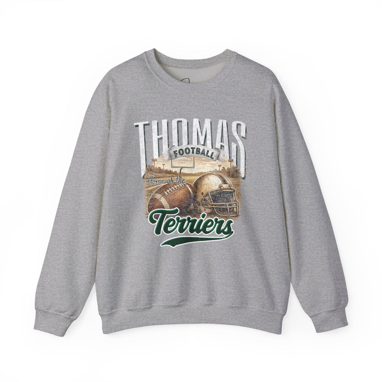 Thomas Terriers Football Retro Crewneck