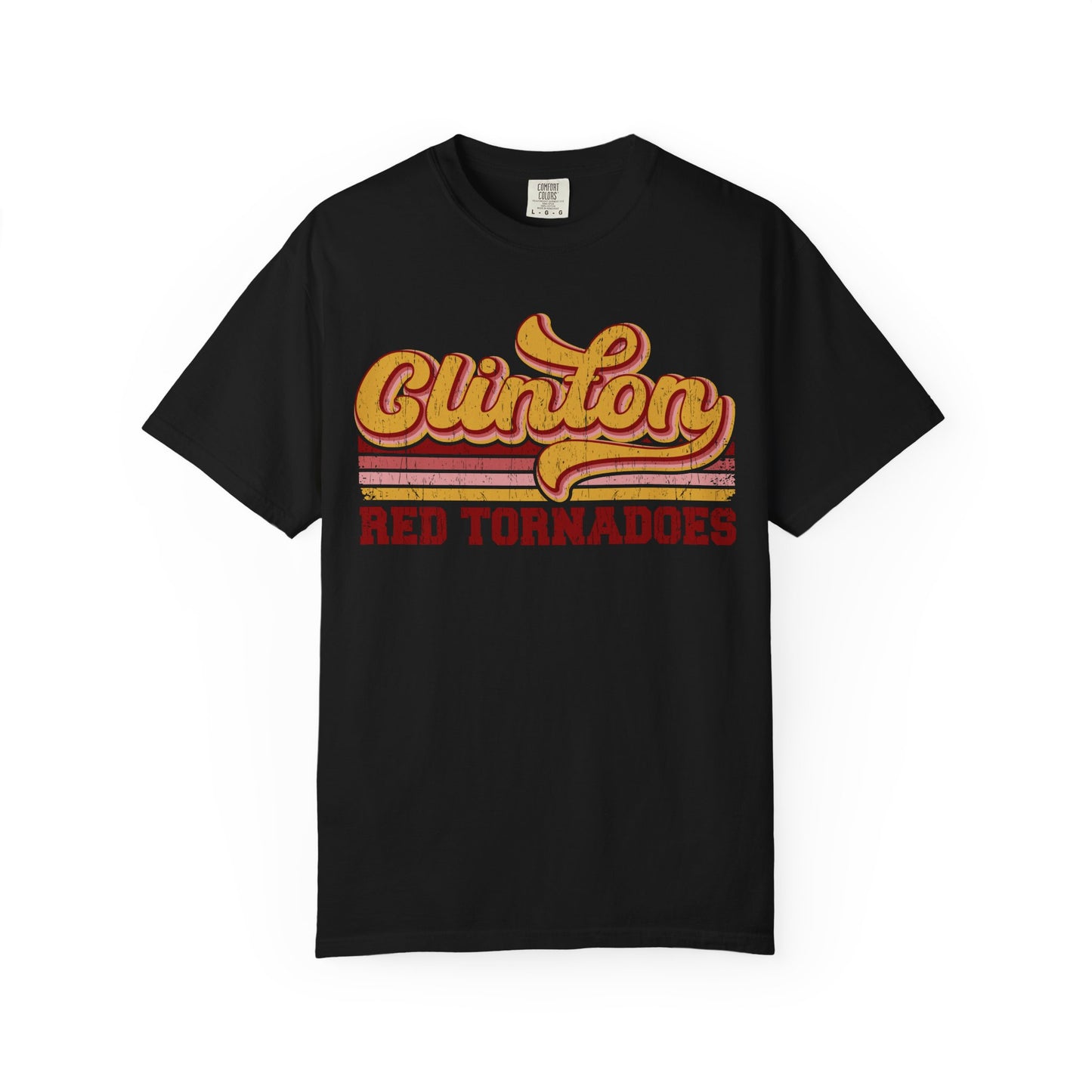 Clinton Red Tornadoes Retro w/ Lines Comfort Colors