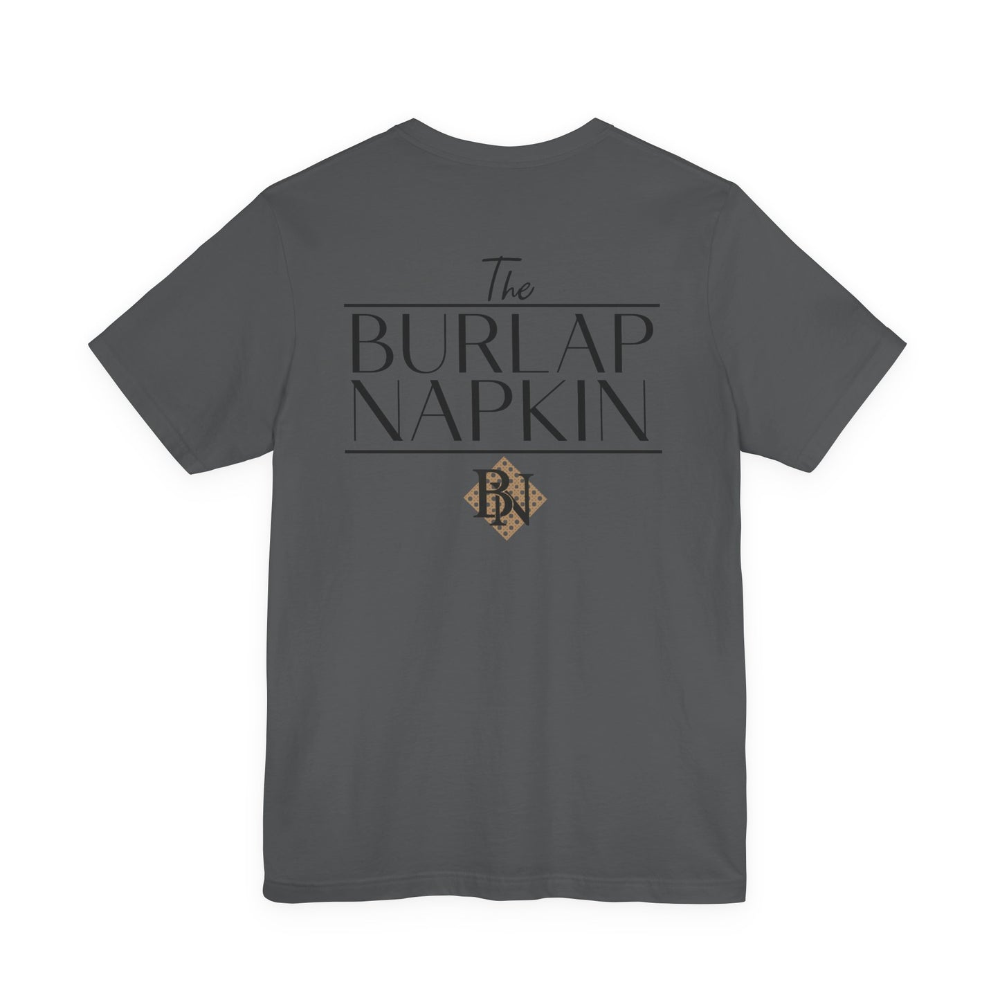 Burlap Napkin Black Logo