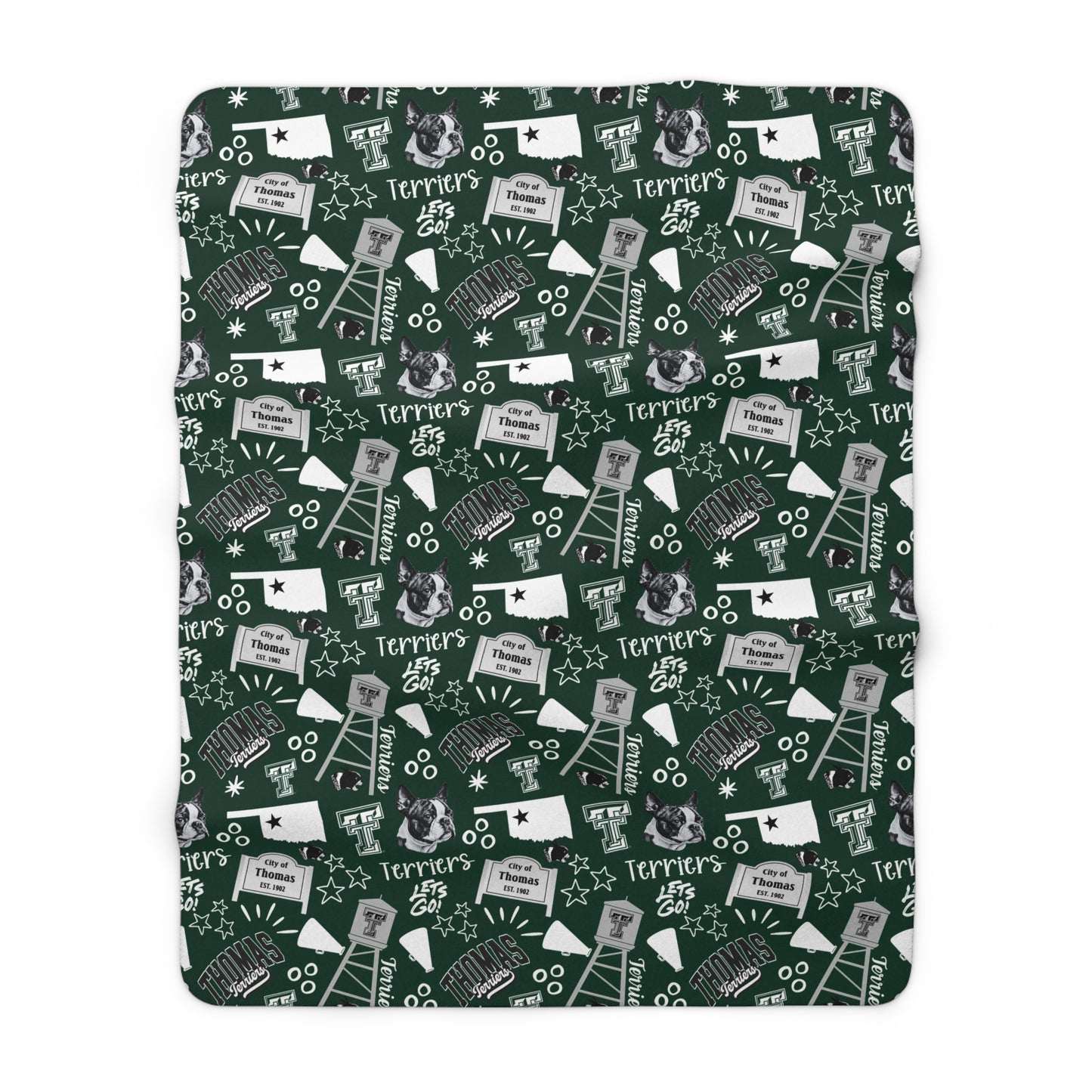 Thomas Terriers Plain Sherpa Fleece Blanket