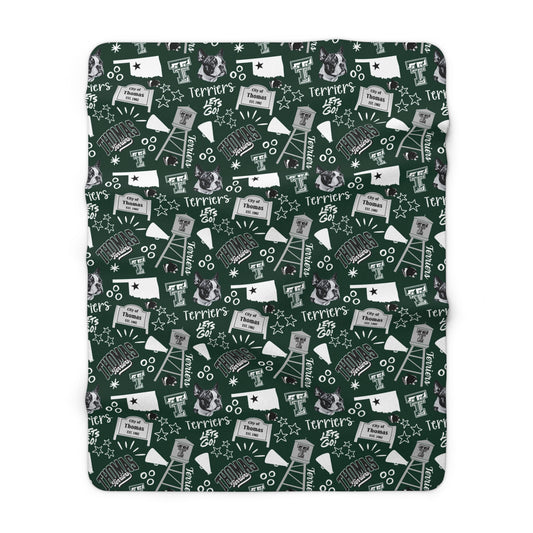 Thomas Terriers Plain Sherpa Fleece Blanket