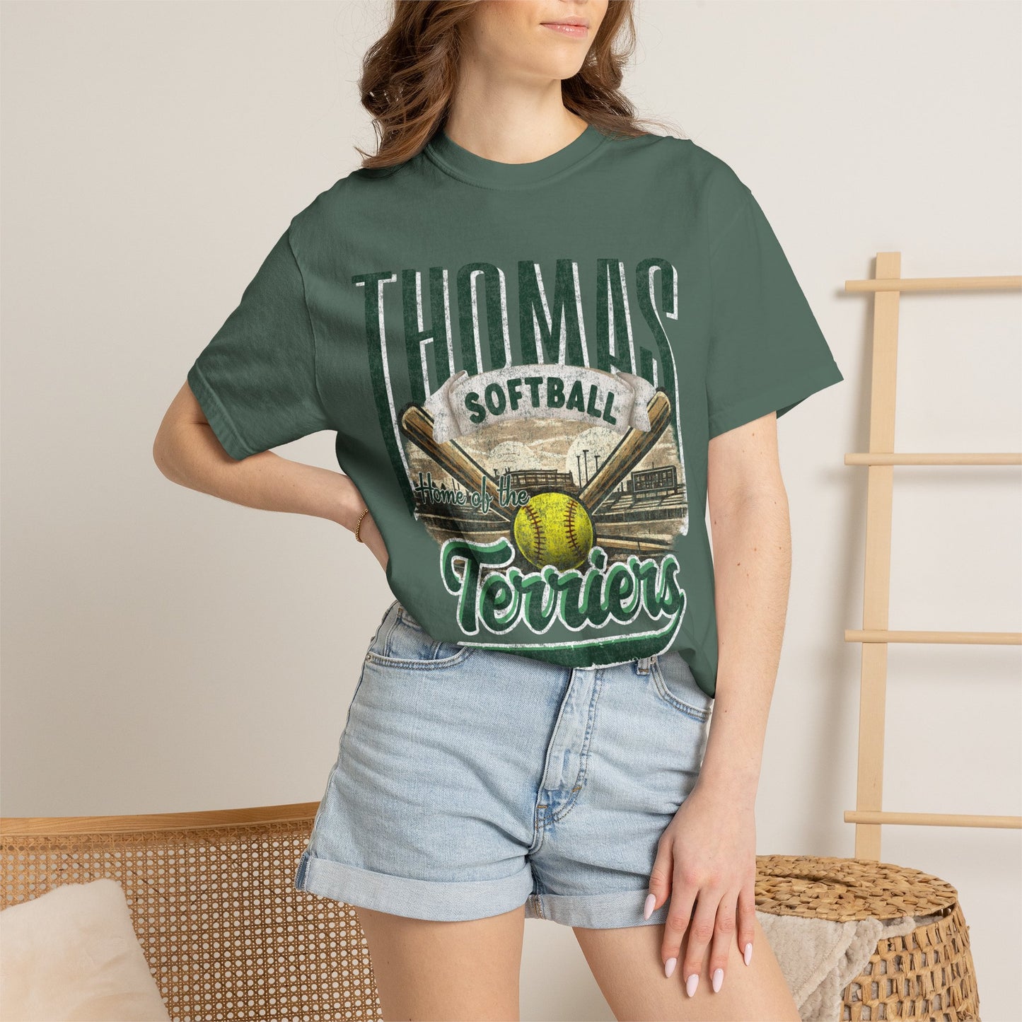 Thomas Terriers Softball Retro Comfort Colors