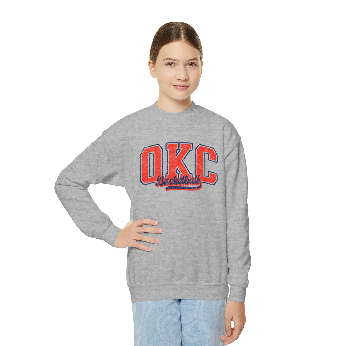 Youth OKC Basketball Crewneck