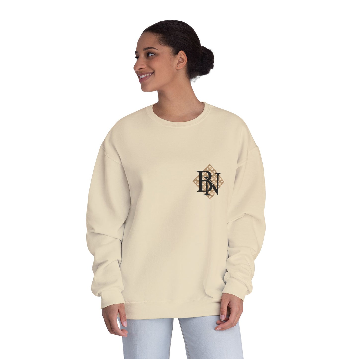 Burlap Napkin Crewneck Black Logo