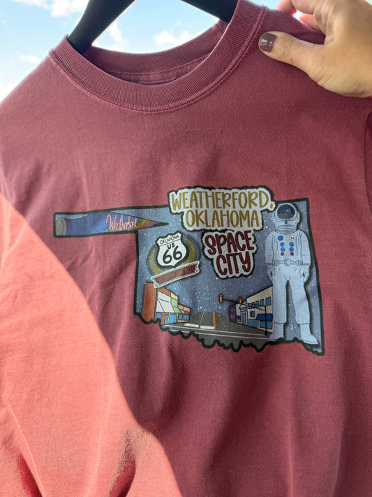 Red space city tee