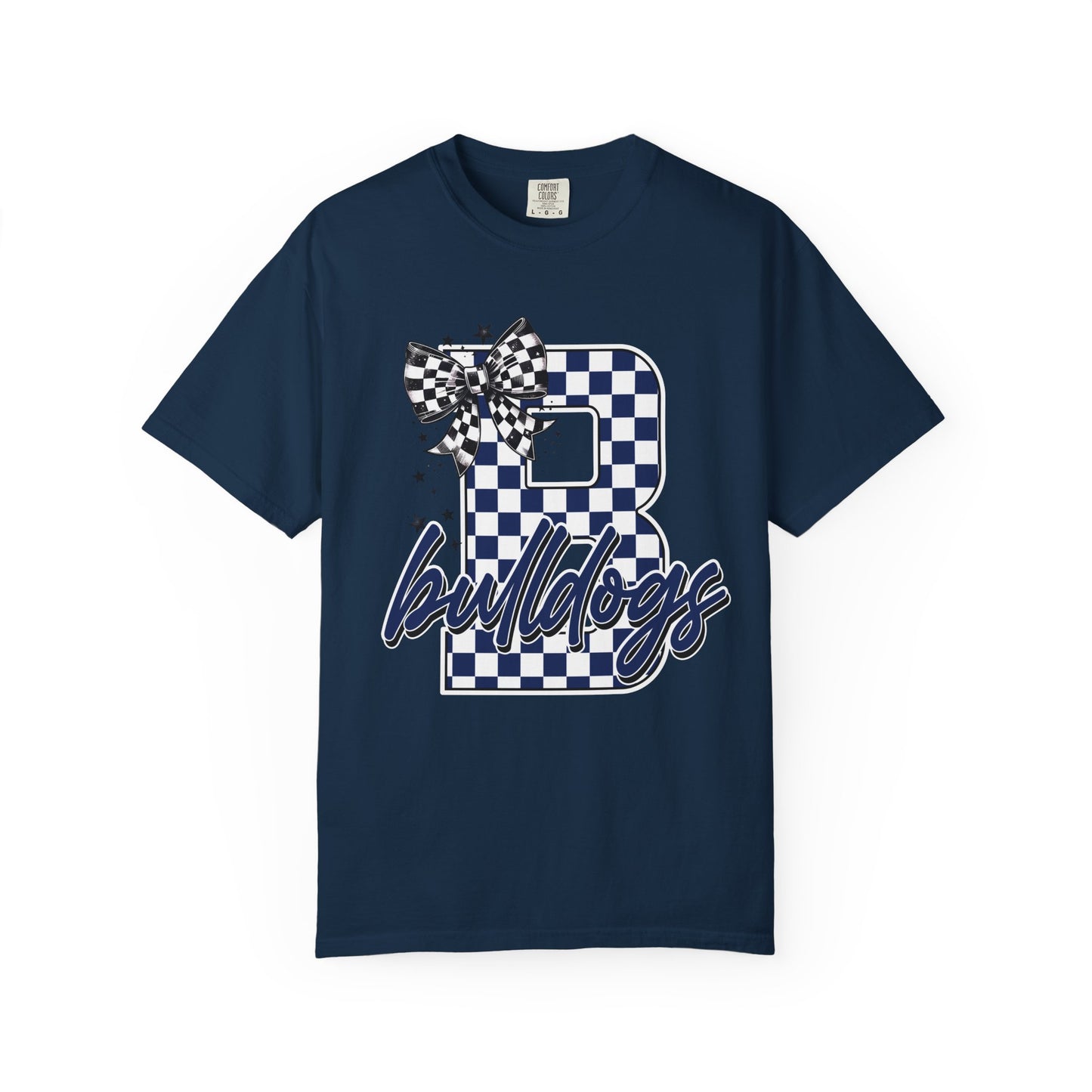 Checkered Bulldogs with Bow Tee