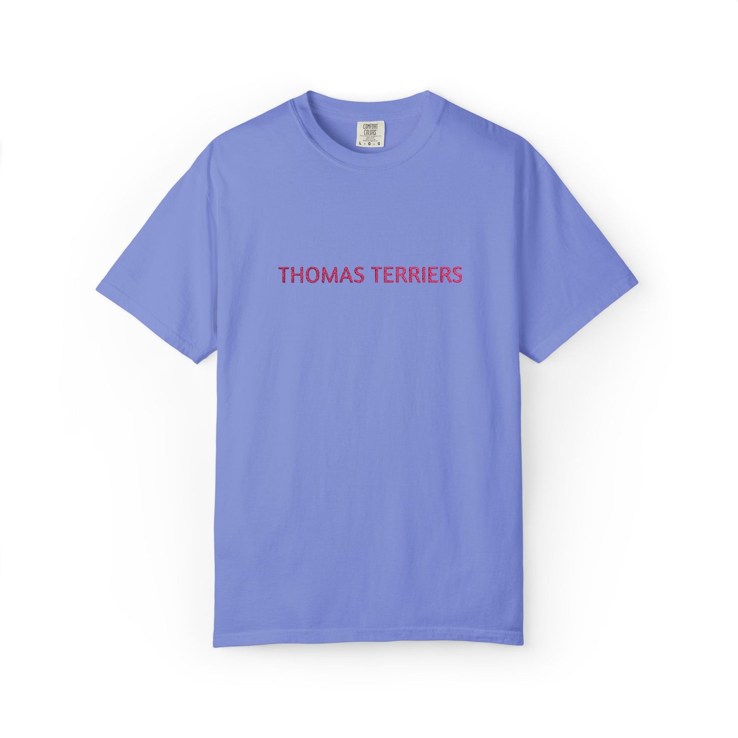 Embroidered Hot Pink Thomas Terriers Comfort Colors Tee