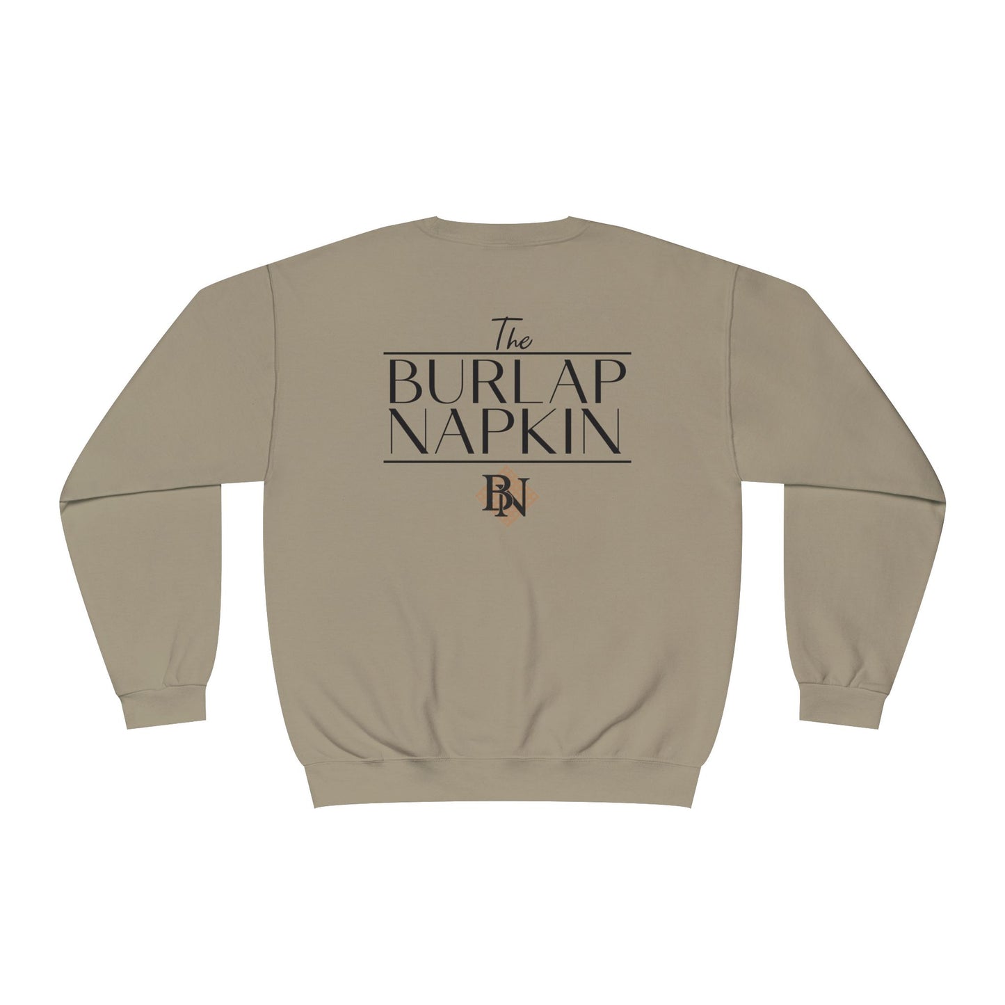 Burlap Napkin Crewneck Black Logo