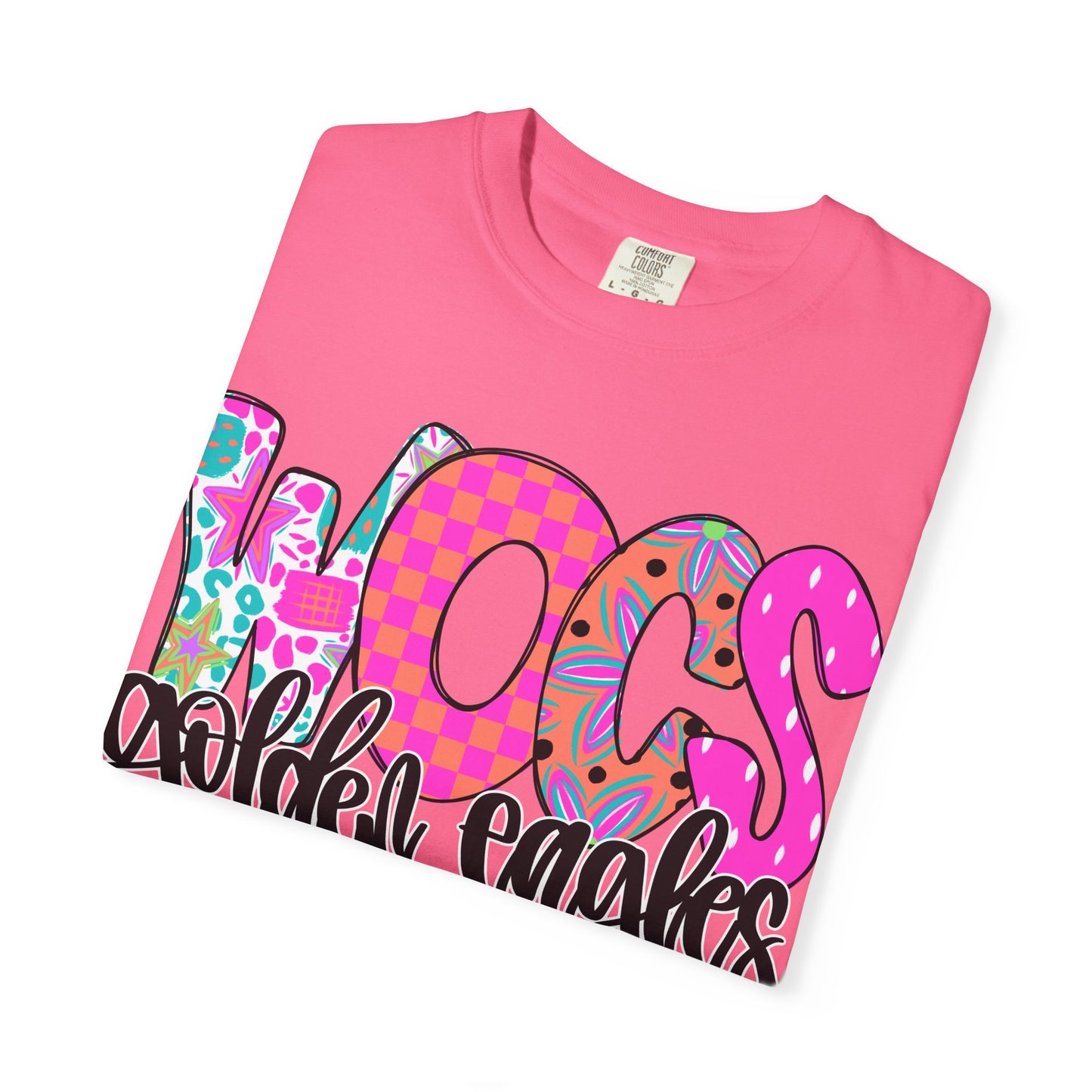 WOCS Golden Eagles Script comfort colors tee