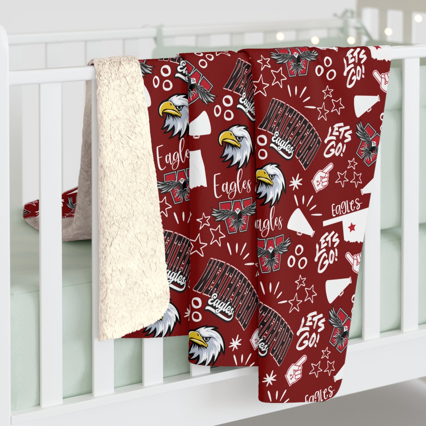 Weatherford Eagles Sherpa Fleece Blanket