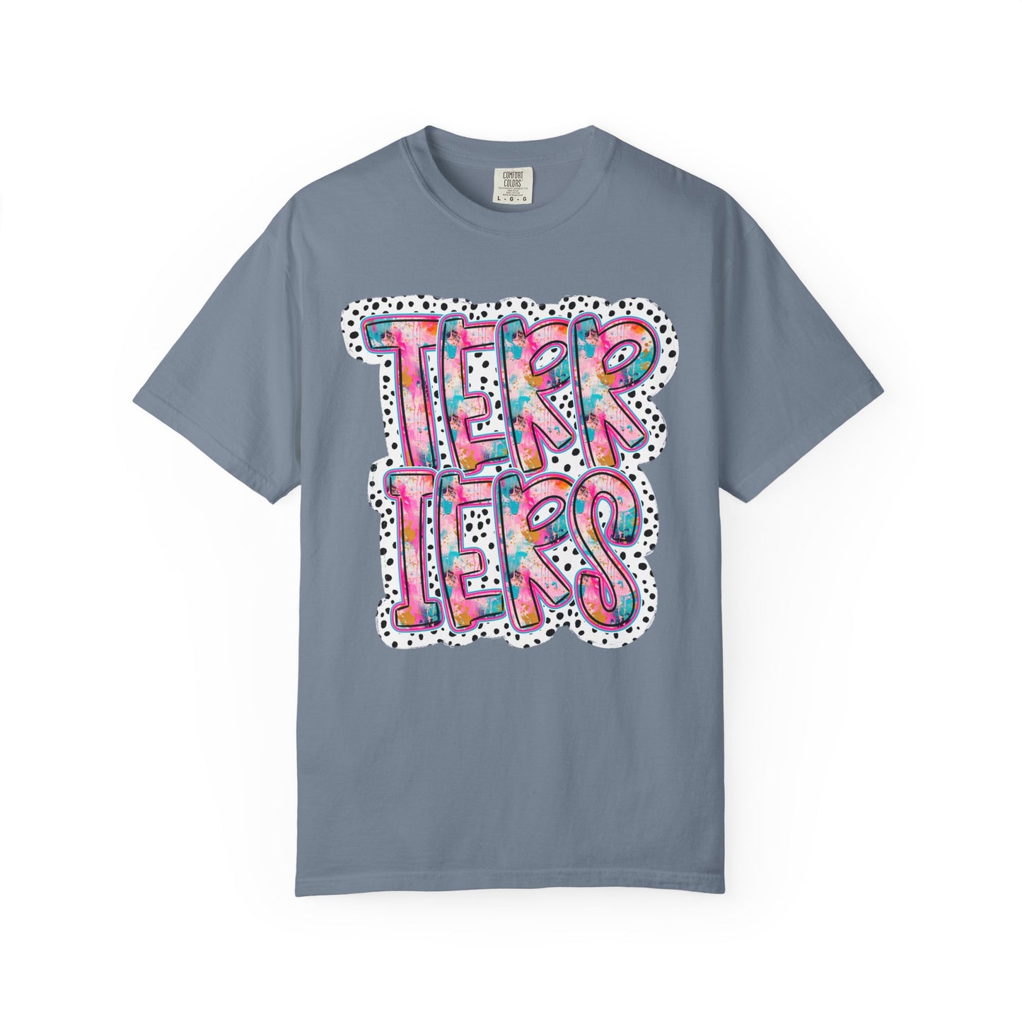 Terrier Stacked Dotty Comfort Colors Tee