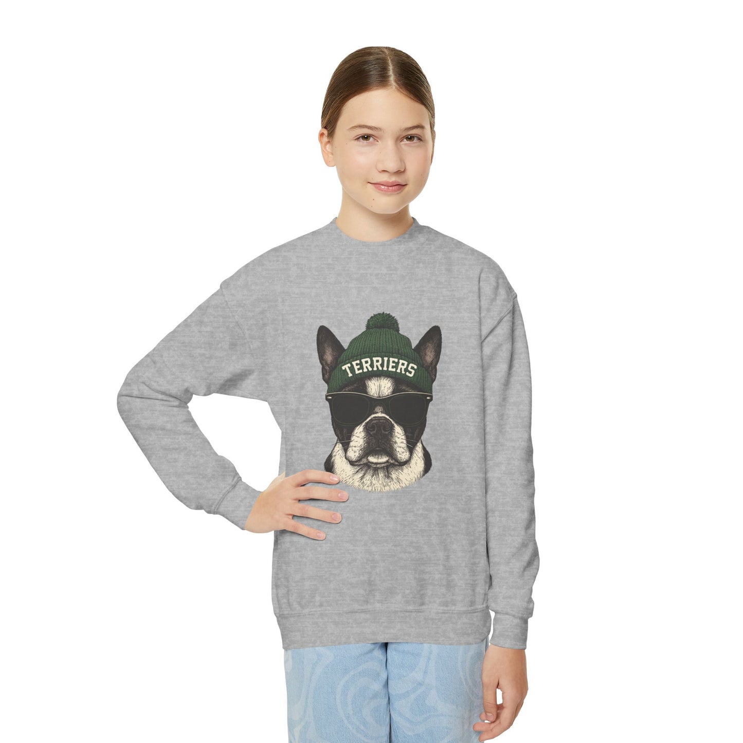 Youth terrier w/ beanie crewneck