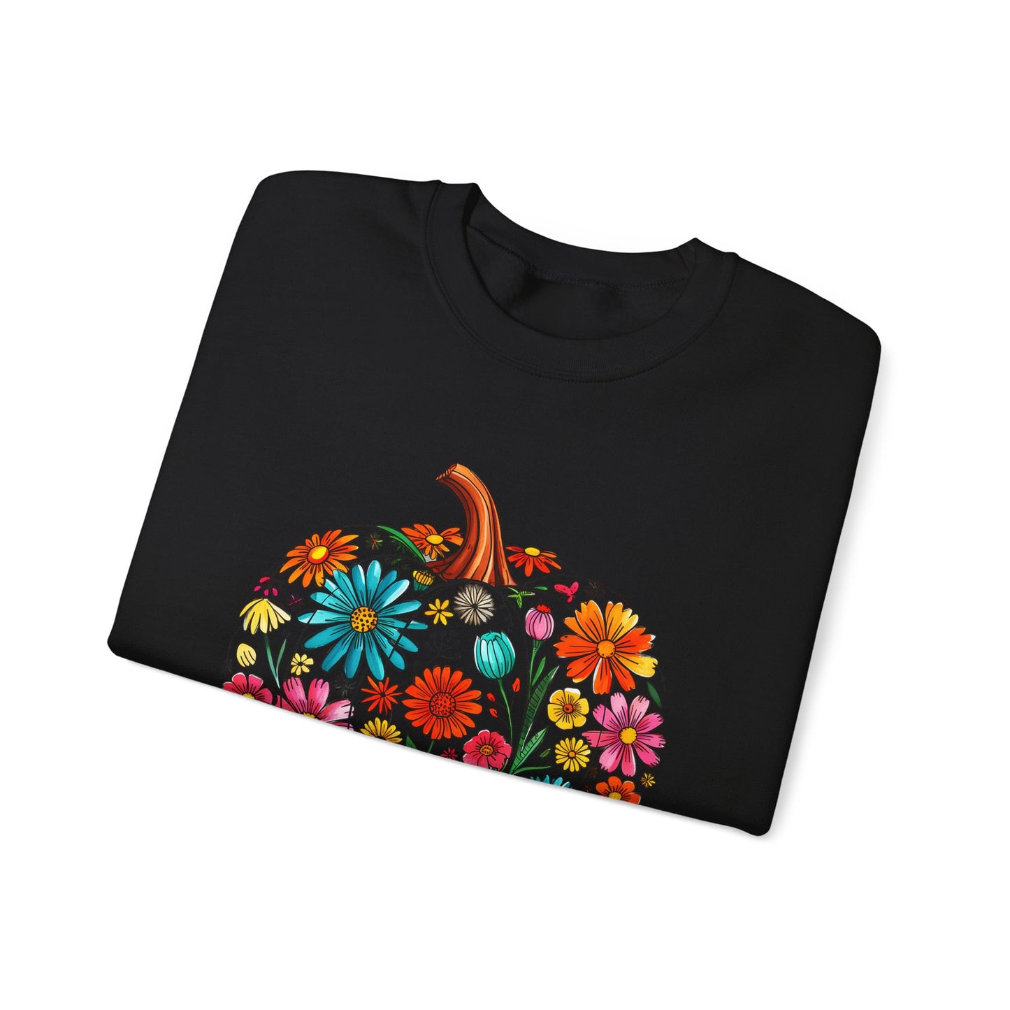 Floral pumpkin Heavy Blend™ Crewneck Sweatshirt