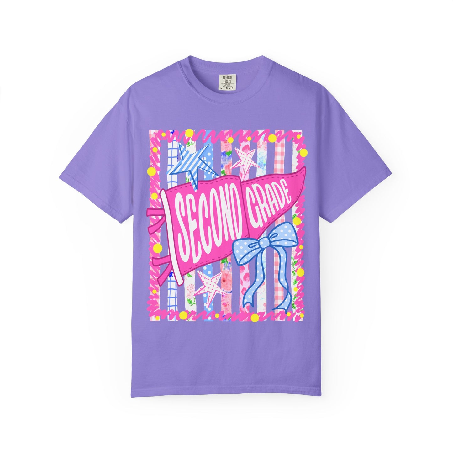 Second Grade Pennant Flag Stripes Comfort Colors