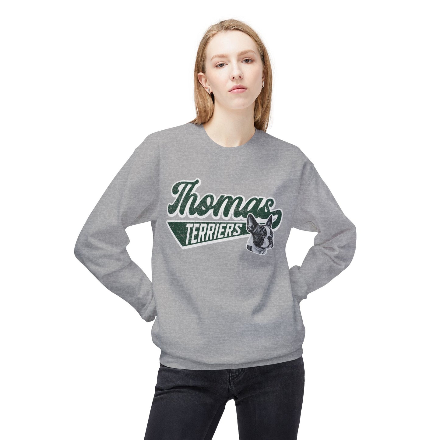 Thomas Terriers Midweight Softstyle Fleece Crewneck Sweatshirt