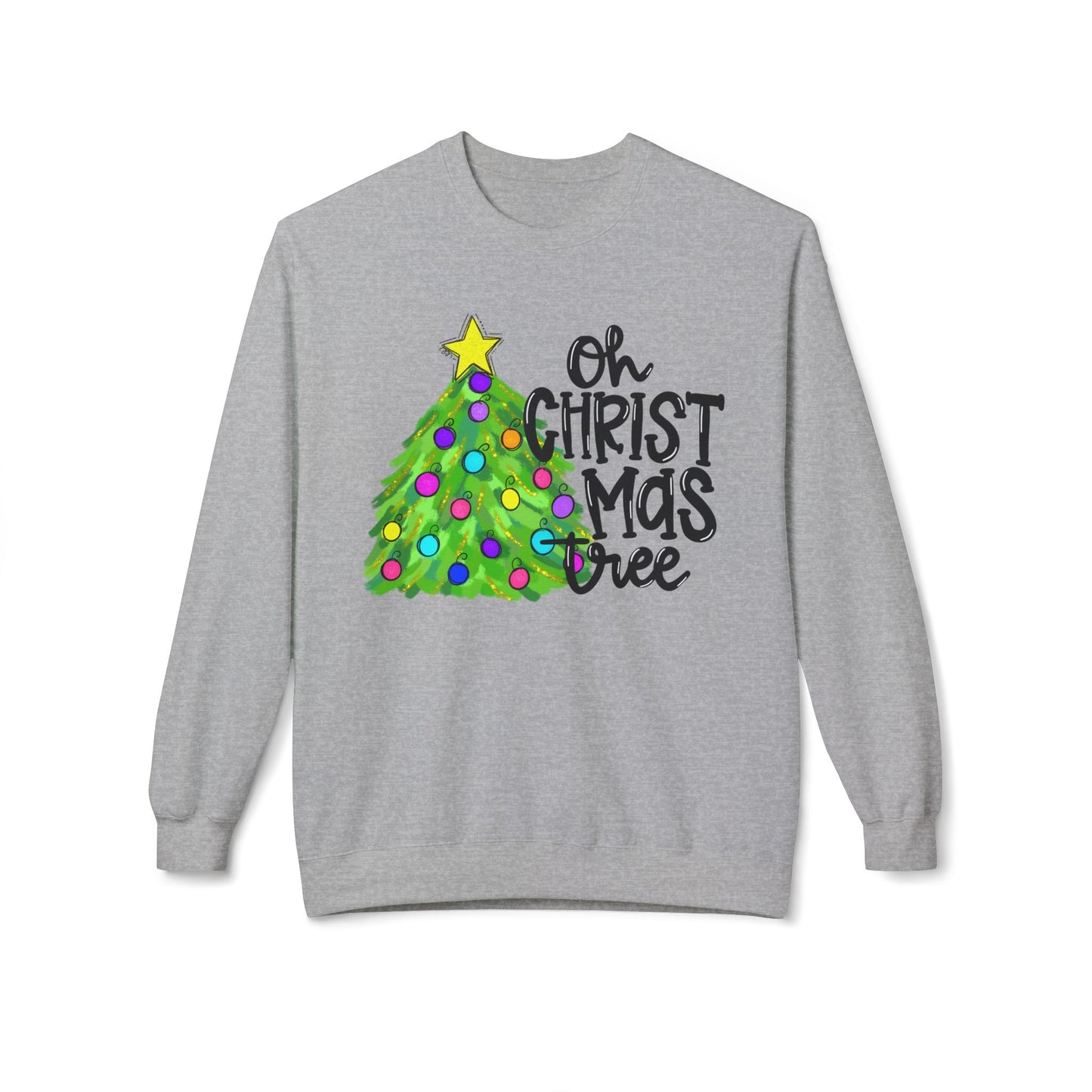 Oh Christmas Tree Unisex Midweight Softstyle Fleece Crewneck Sweatshirt