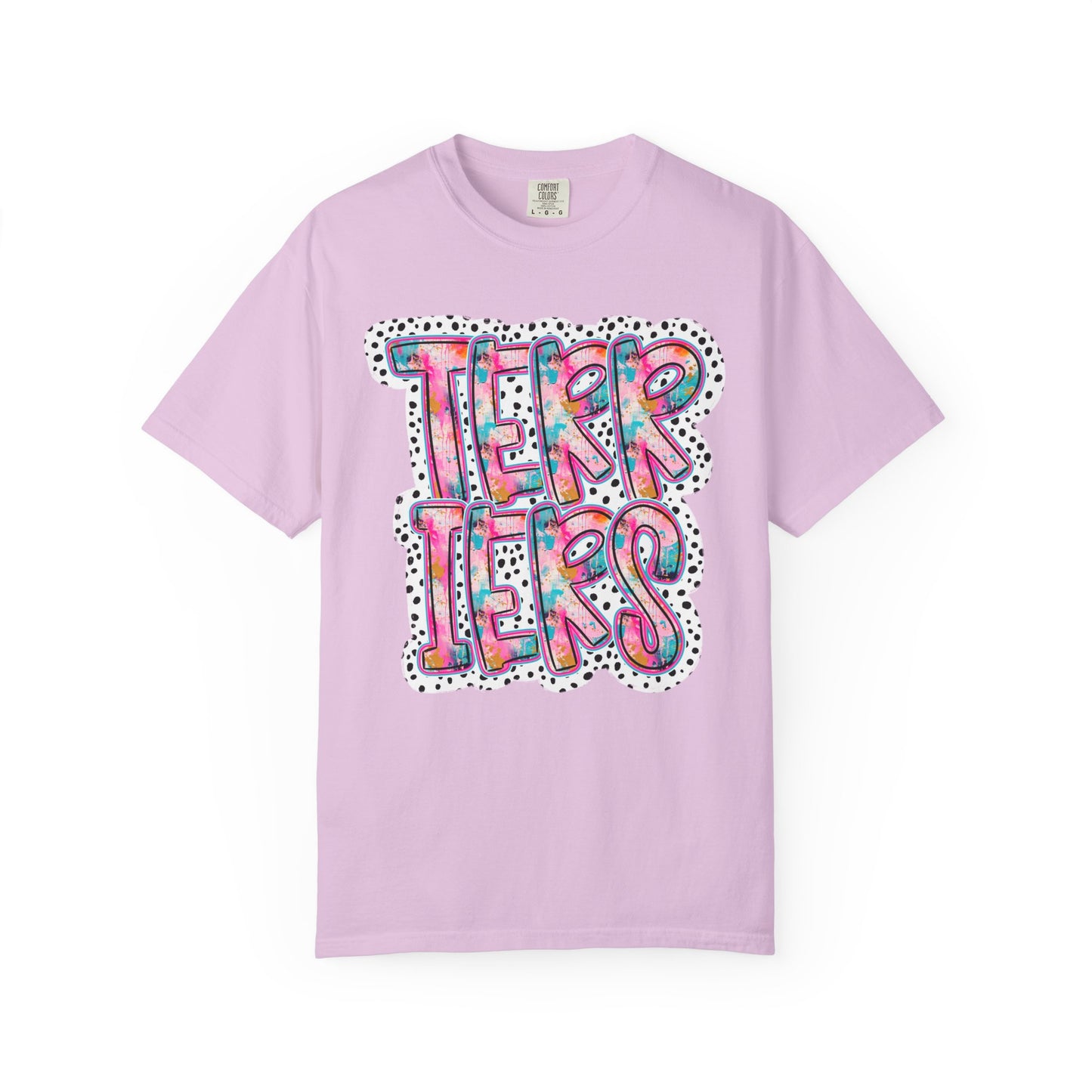 Terrier Stacked Dotty Comfort Colors Tee
