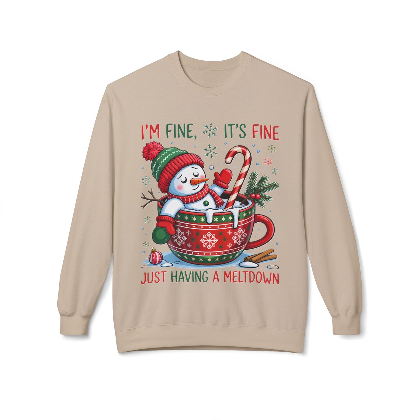 Having a Meltdown  Midweight Softstyle Fleece Crewneck Sweatshirt