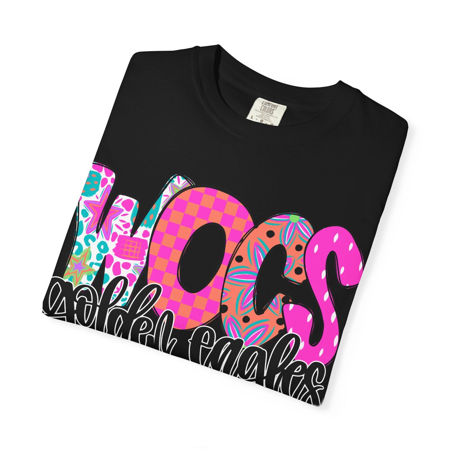 WOCS Golden Eagles Script comfort colors tee