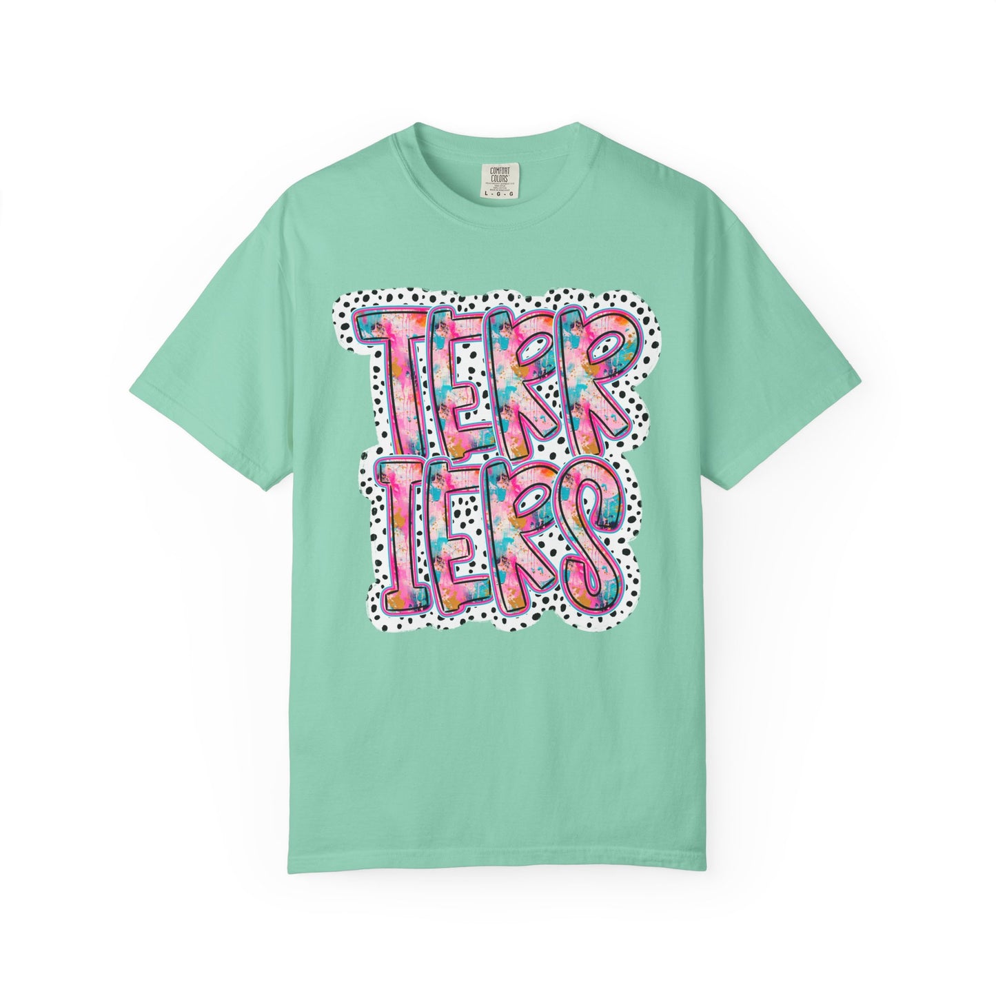 Terrier Stacked Dotty Comfort Colors Tee