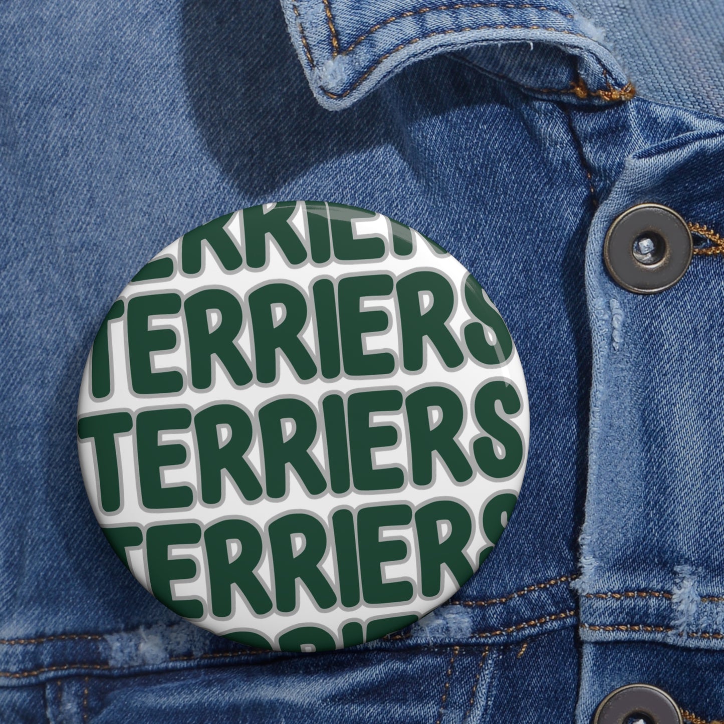 Terriers Custom Spirit Button 3 sizes