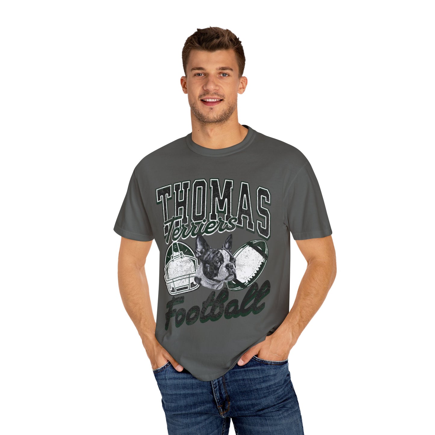 Thomas Terrier Football Comfort Colors Tee